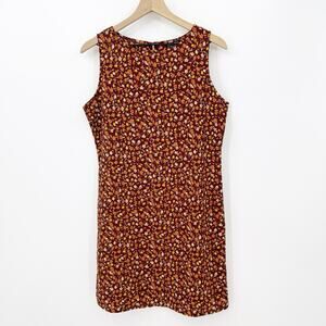 NY & Co Shift Dress 10 Women's Floral Retro Vibe Fall Casual Vintage-inspired